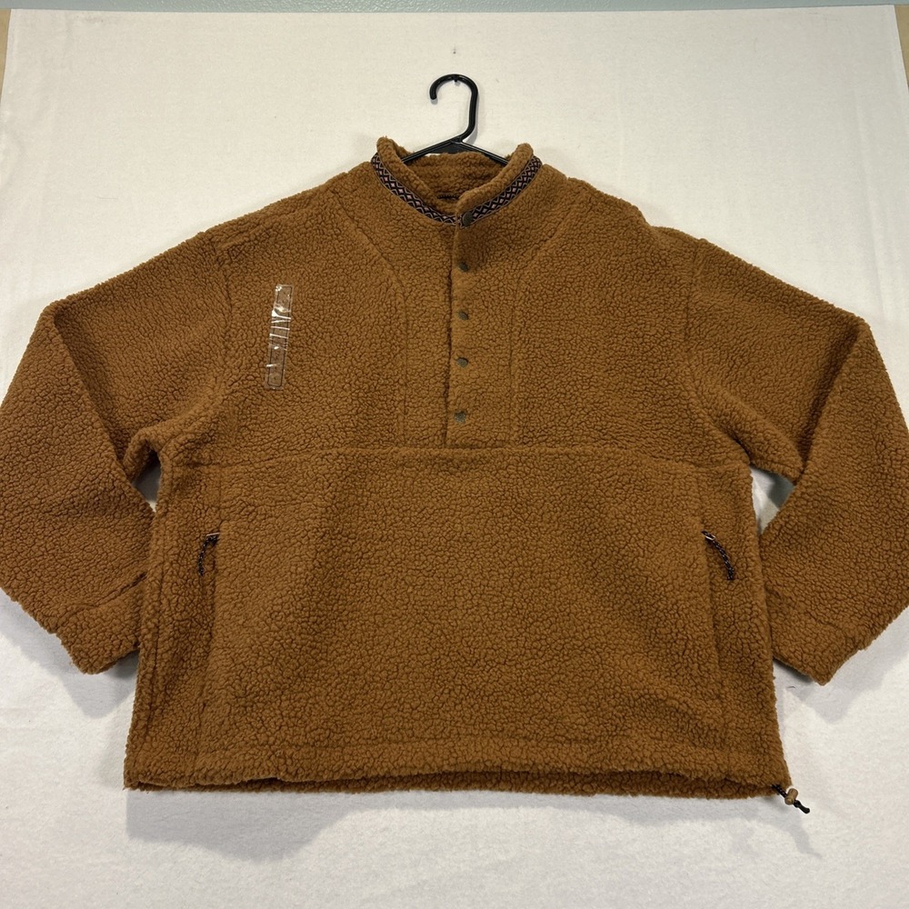 Alpine Design Womens 1/4 Snap Sherpa Pullover Caramel Latte ADW24690 Large